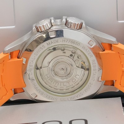 27001039f - HAMILTON Fliegerarmbanduhr Modell Khaki Air Race Referenz H776650, Automatik, ...