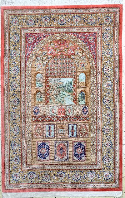 Image Ghom Seide fein Persien, signiert´Sadeghi´,Ende 20.Jhd, reine Naturseide, ca. 195 x 128 ...