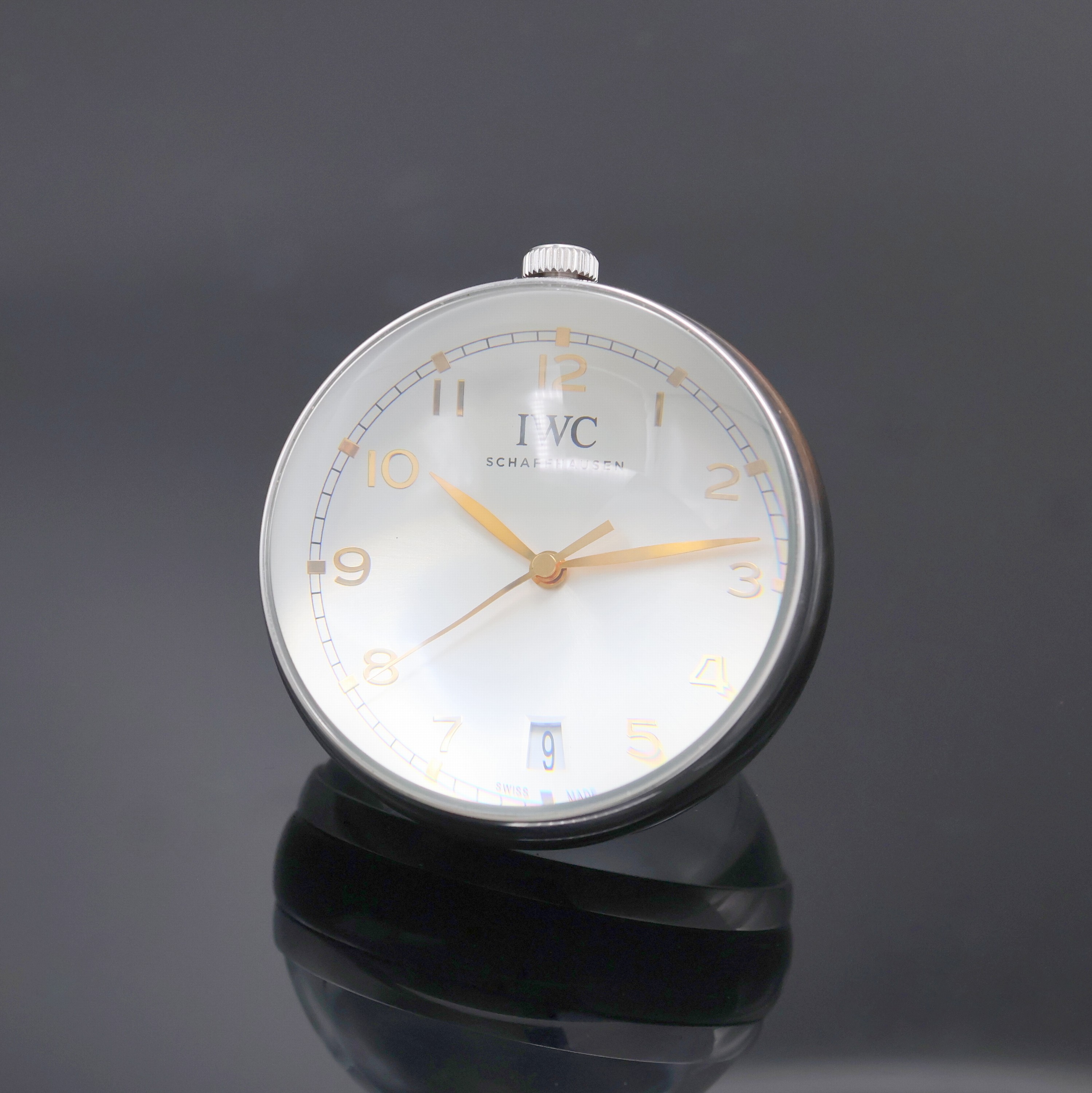 Image 27001493 - IWC Tischuhr zum 75. Jubiläum der IWC Portugieser, Schweiz um 2015, quarz, ...