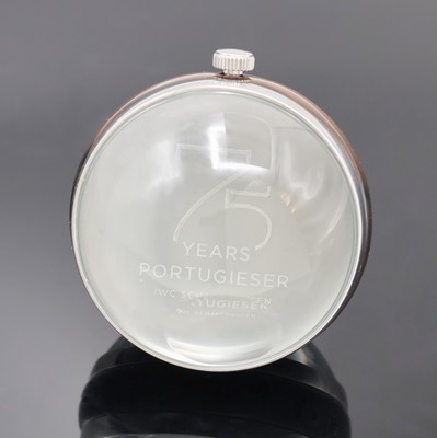 27001493a - IWC Tischuhr zum 75. Jubiläum der IWC Portugieser, Schweiz um 2015, quarz, ...