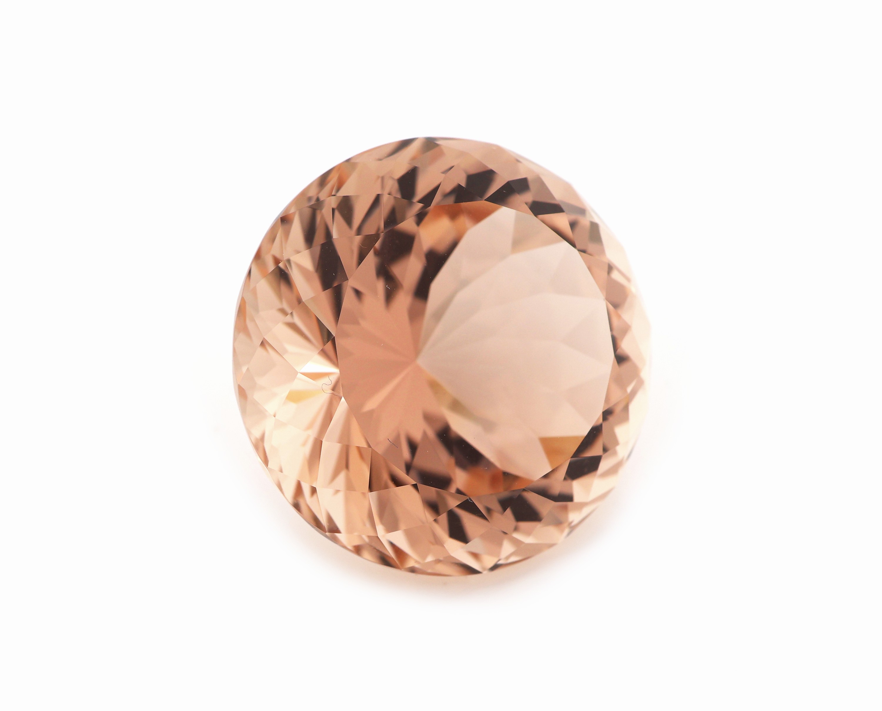 Detail a: Loser Imperial Topas, 76.90 ct, Light Reddish Orange, rundfacett., ca. 25.1 x 25.1 x 17.80 mm, Herkunft Ukraine