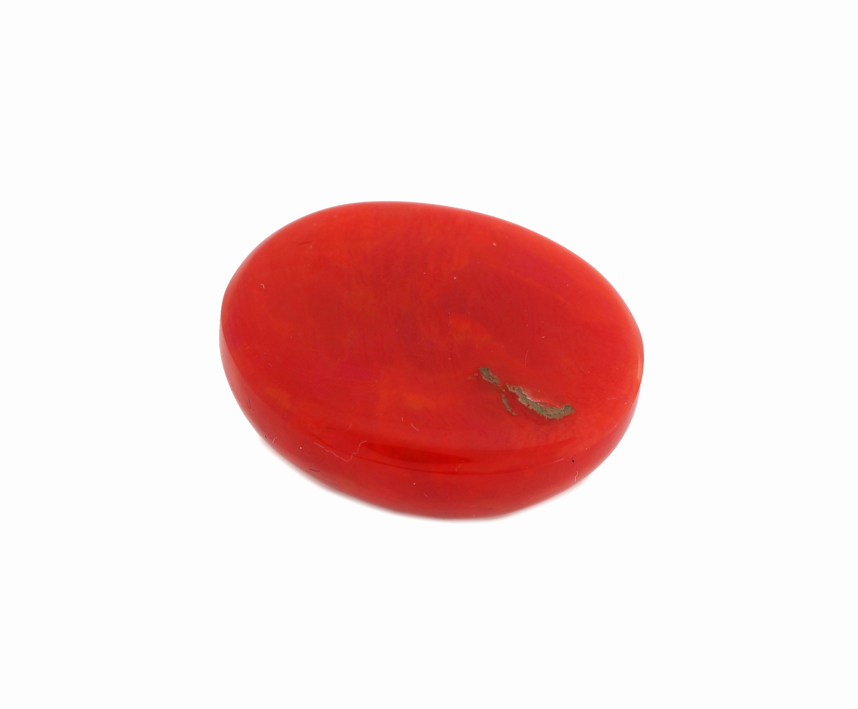 Detail a: Loser roter Opal, 22.74 ct, Red Multi Fire, ovaler Cabochon, ca. 23.28 x 19.48 x 11.02 mm,Herkunft Äthiopien