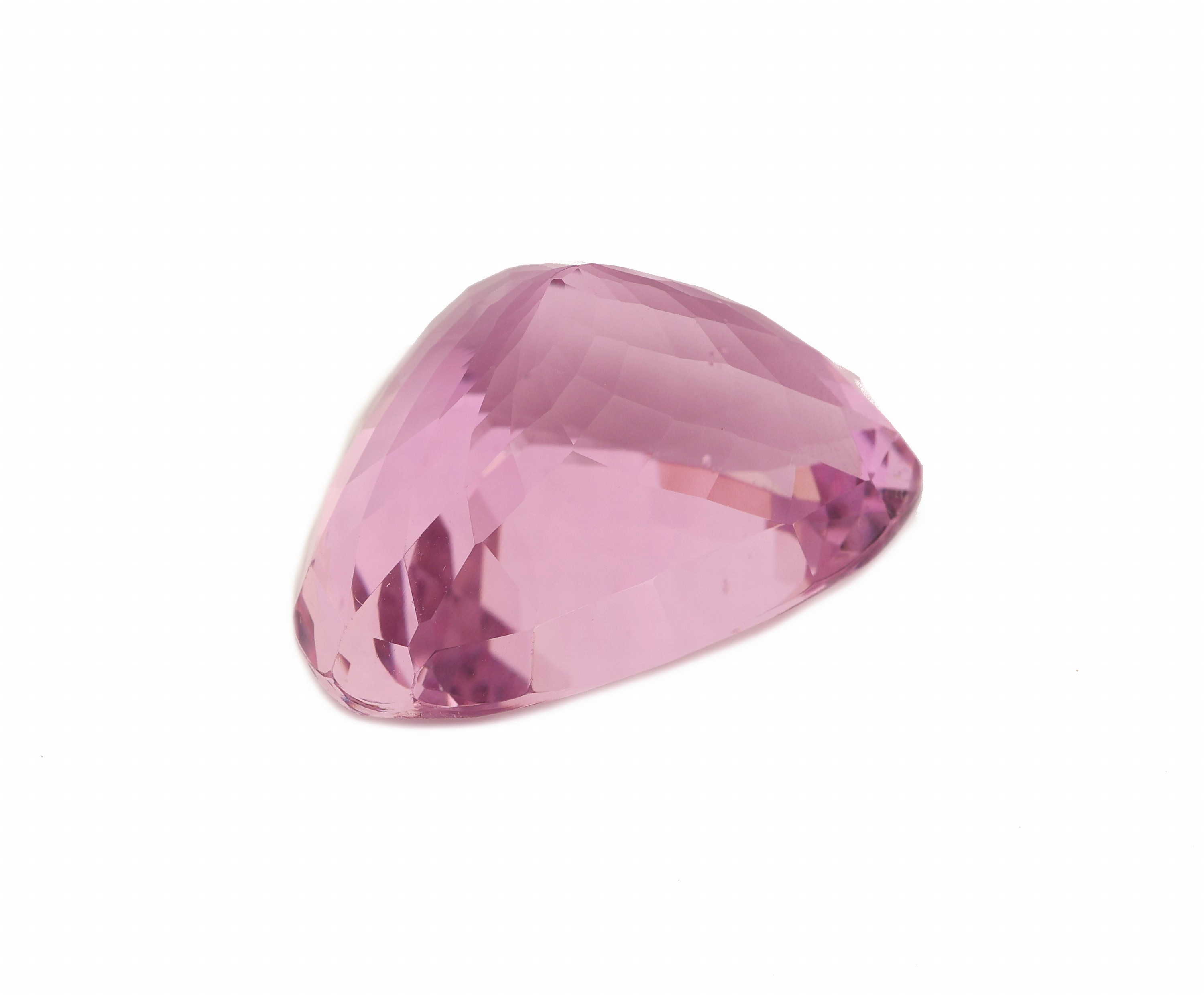 Detail a: Loser facett. Kunzit, ca. 55.95 ct, Deep Pink,ca. 22.00 x 27.50 x 15.50 mm, Triangel mit abgerundeten Ecken, Herkunft Afghanistan