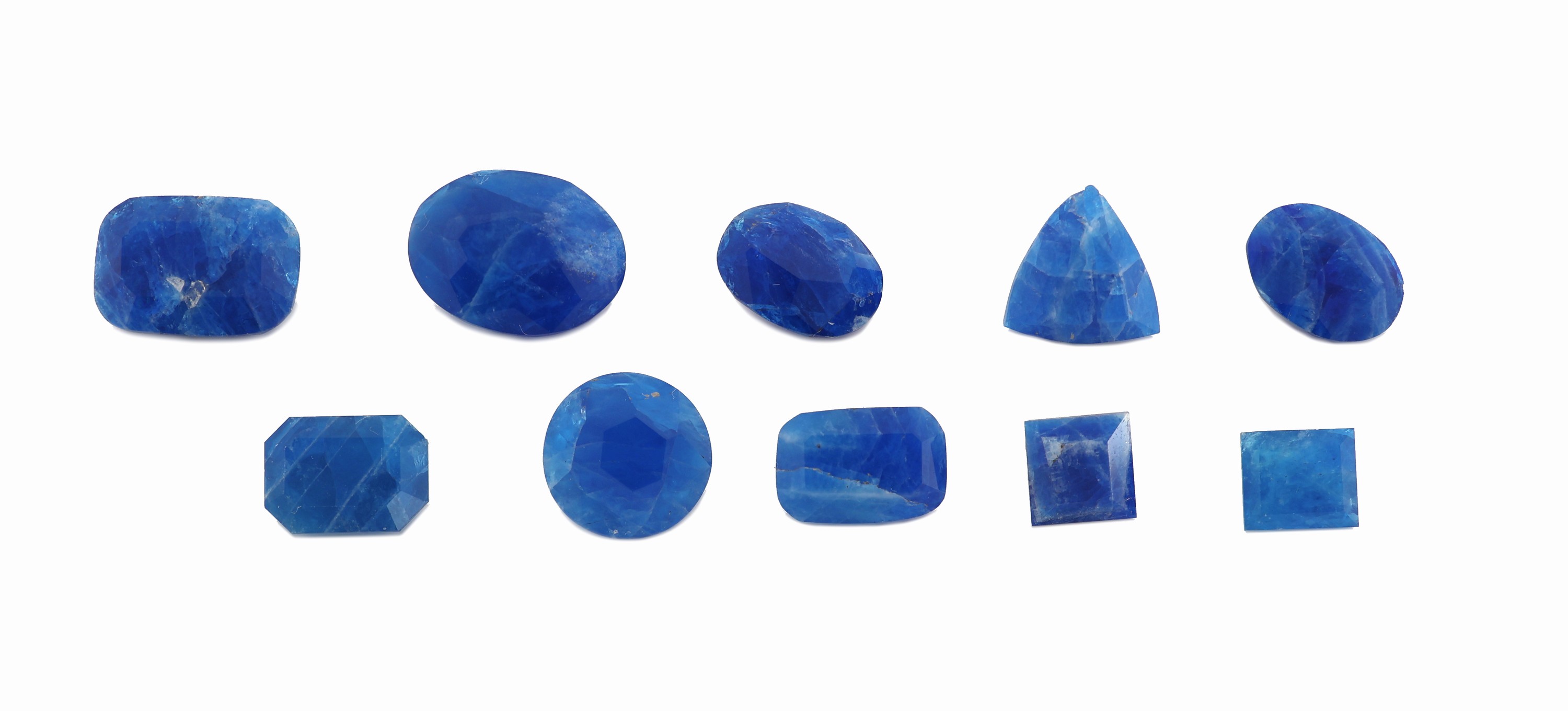 Image 27001561 - Lot 10 lose Hauyne, zus. 8.27 ct; 1 x Trillion0.79 ct, 1 x Baguette 0.37 ct, 1 x Baguette ...