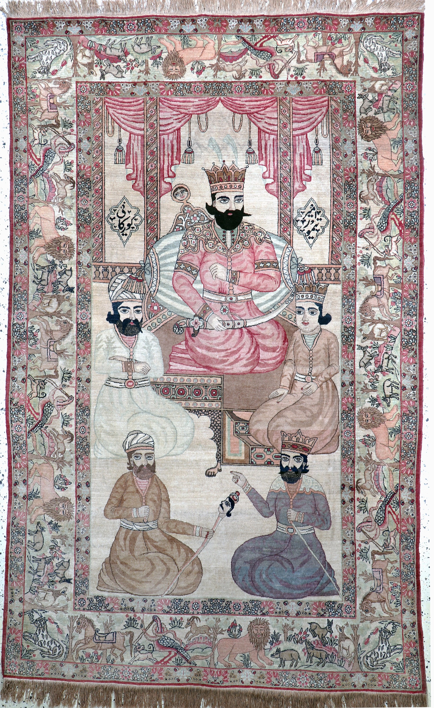 Antiker Kerman"Ravar", Persien, 19.Jhd, Wolle auf Baumwolle, ca. 230 x 142 cm, EHZ: 2(König Teimur Kourkani).