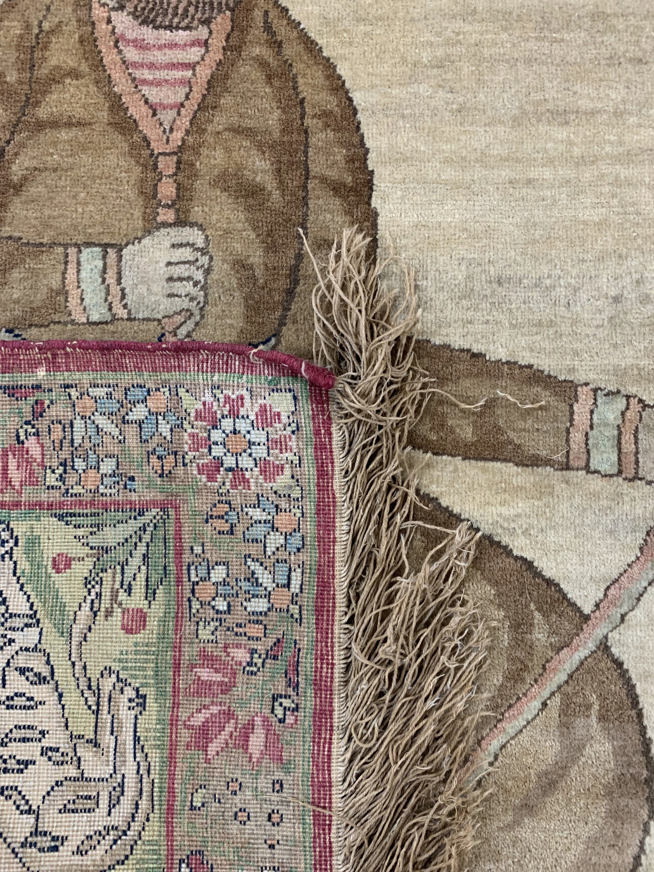 Detail h: Antiker Kerman"Ravar", Persien, 19.Jhd, Wolle auf Baumwolle, ca. 230 x 142 cm, EHZ: 2(König Teimur Kourkani).
