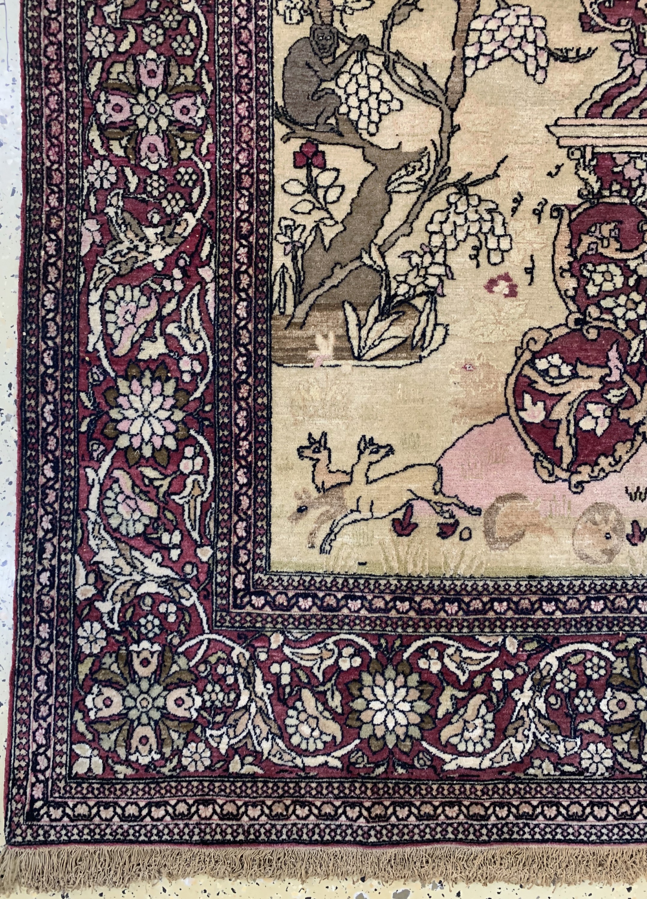 Detail b: Esfahan"Ahmad"antik, Persien, 19.Jhd Wolle auf Baumwolle, ca. 200 x 140 cm, EHZ: 2