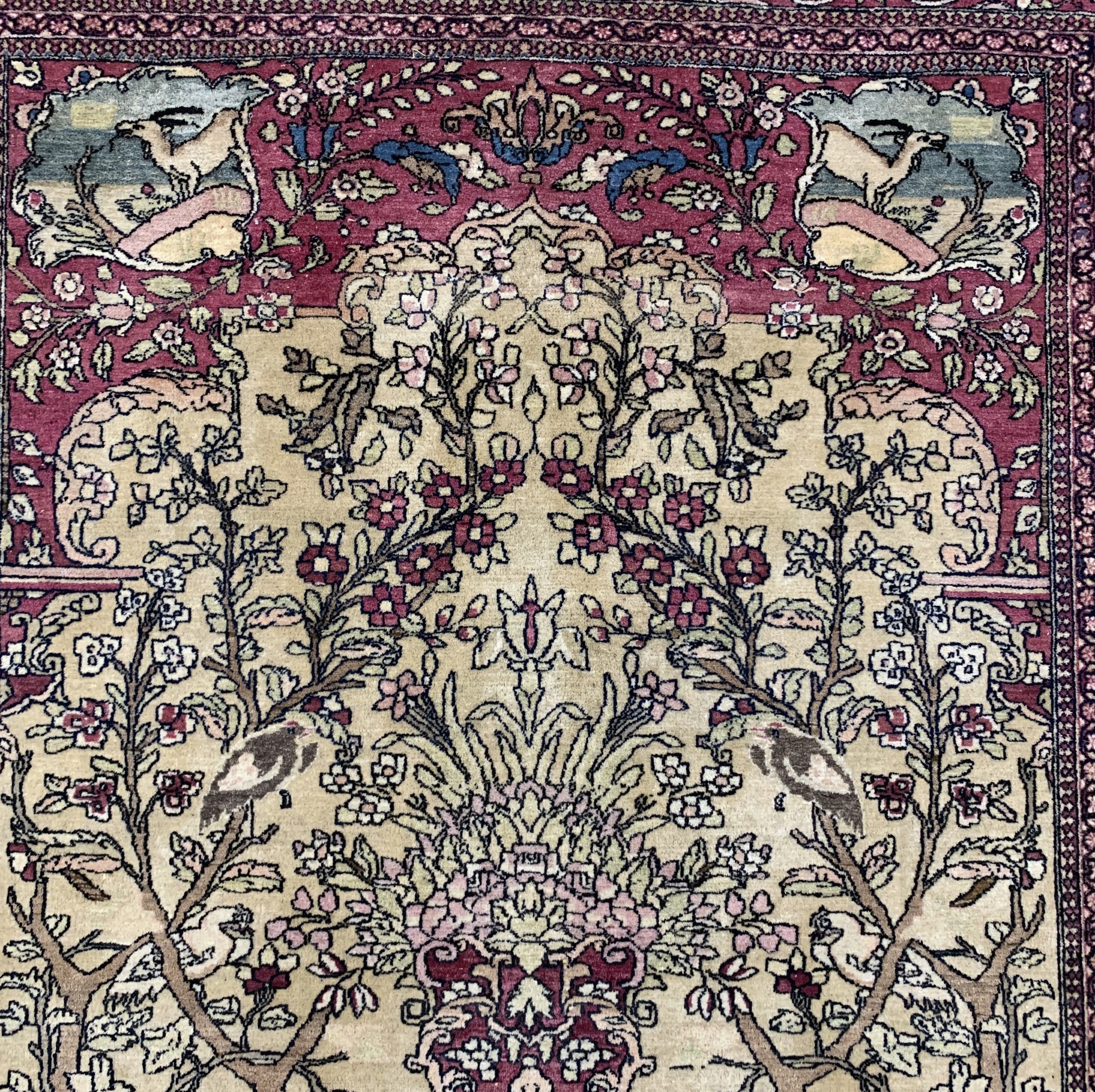 Detail d: Esfahan"Ahmad"antik, Persien, 19.Jhd Wolle auf Baumwolle, ca. 200 x 140 cm, EHZ: 2