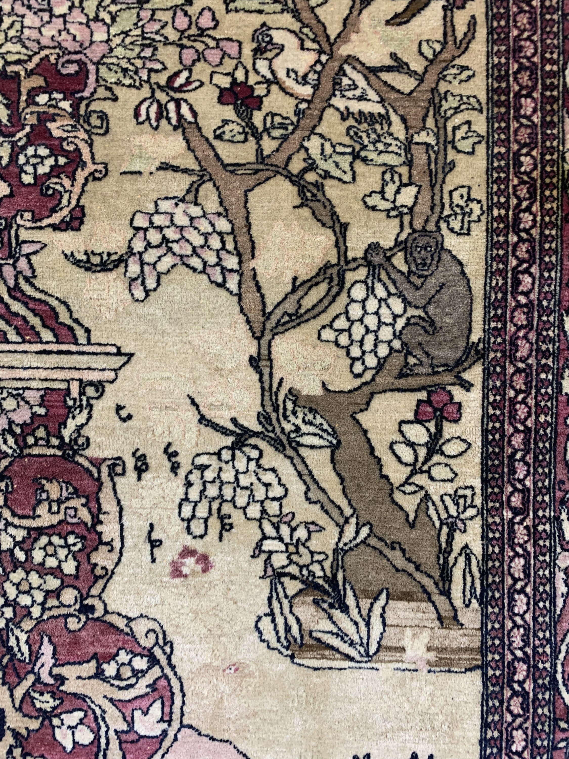 Detail g: Esfahan"Ahmad"antik, Persien, 19.Jhd Wolle auf Baumwolle, ca. 200 x 140 cm, EHZ: 2