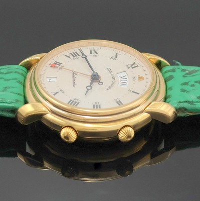 27001530c - MAURICE LACROIX Herrenarmbanduhr mit Wecker, Schweiz um 1995, Automatik, verg. Geh. ...