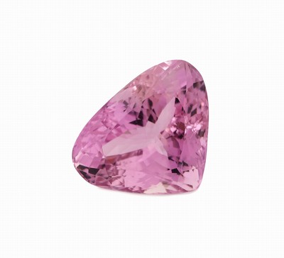 Image Loser facett. Kunzit, ca. 55.95 ct, Deep Pink,ca. 22.00 x 27.50 x 15.50 mm, Triangel mit ...