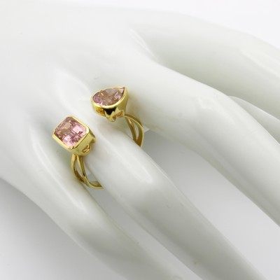 27001799b - Ring mit Turmalinen, GG 585/000, 2 Turmaline in versch. Rosétönen u. in versch. ...