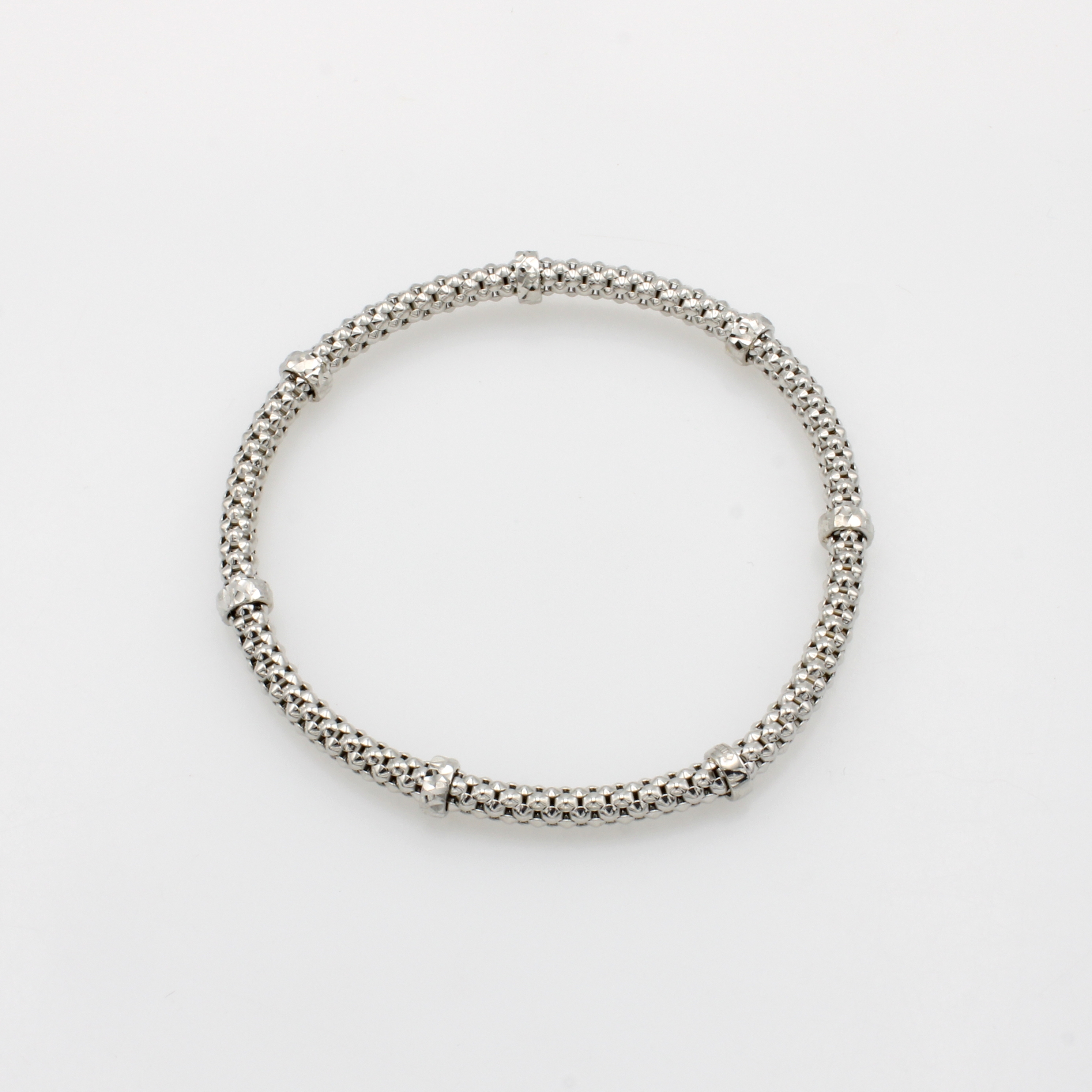 Image 27001863 - Elastisches Armband, WG 585/000, im Himbeer-muster, Zwischenglieder rondellförm., D. ...