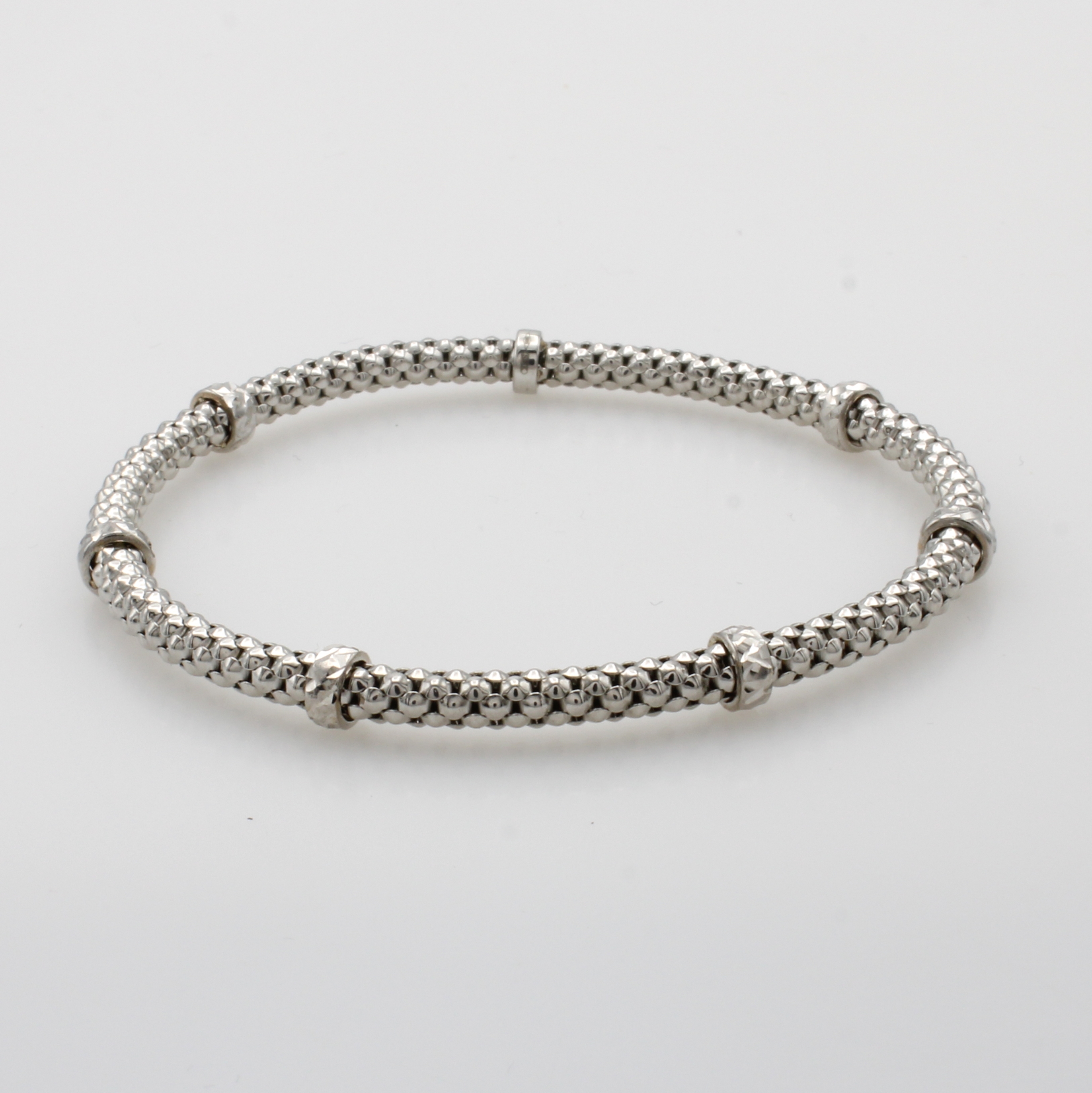 Image 27001889 - Elastisches Armband, WG 585/000, im Himbeer-muster, Zwischenglieder rondellförm., D. ...