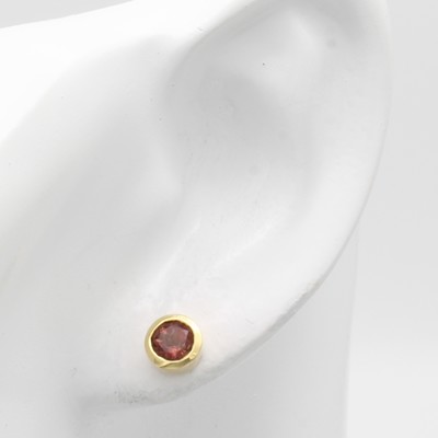 27001803a - Paar Ohrstecker mit Turmalinen, GG 750/000, 2 rosa Turmaline in glatter Fassung zus. ca. ...