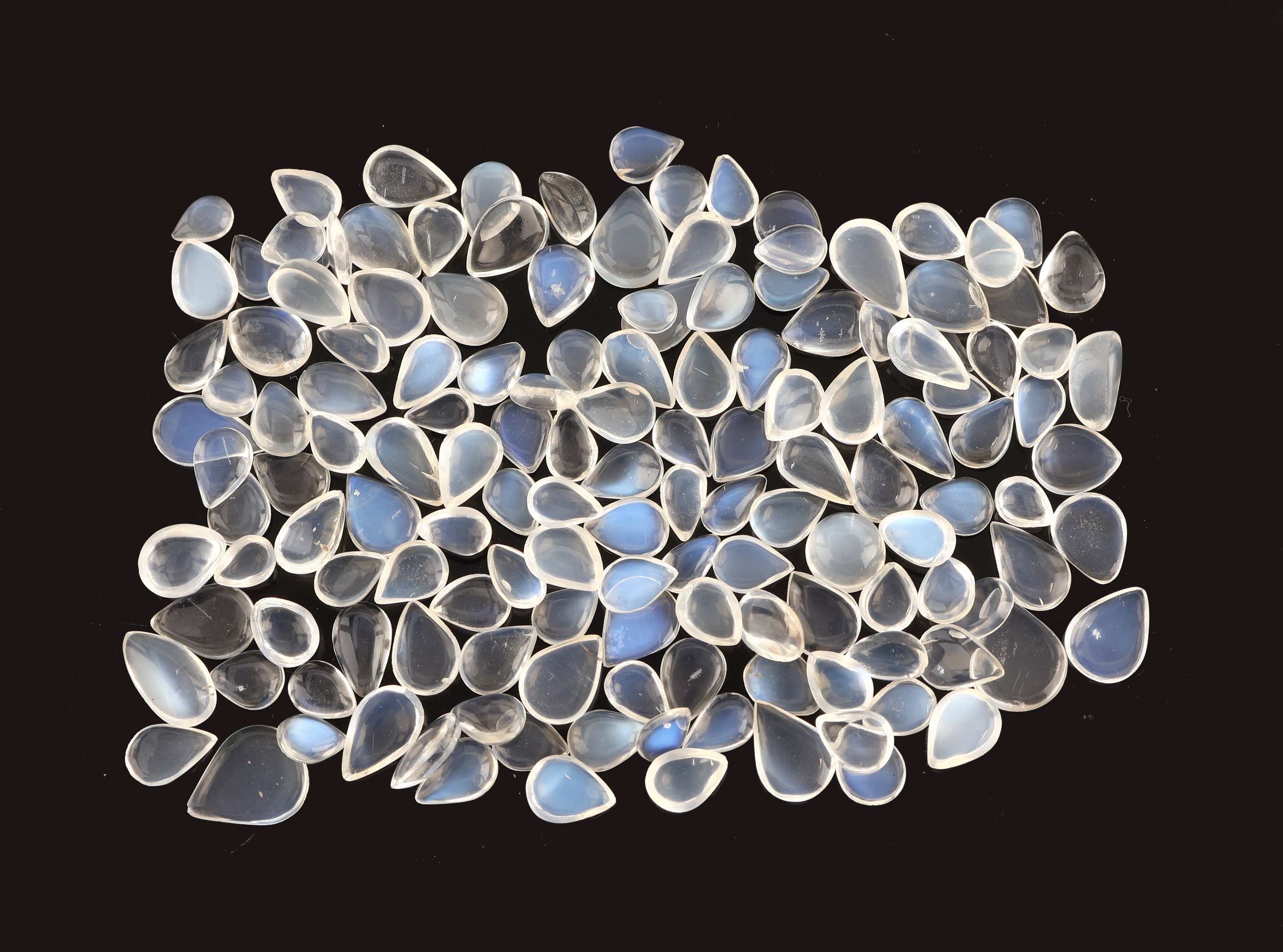 Image 27001924 - Lot lose Mondsteine, ca. 61.70 ct, tropfenf. Cabochons, versch. Größen
