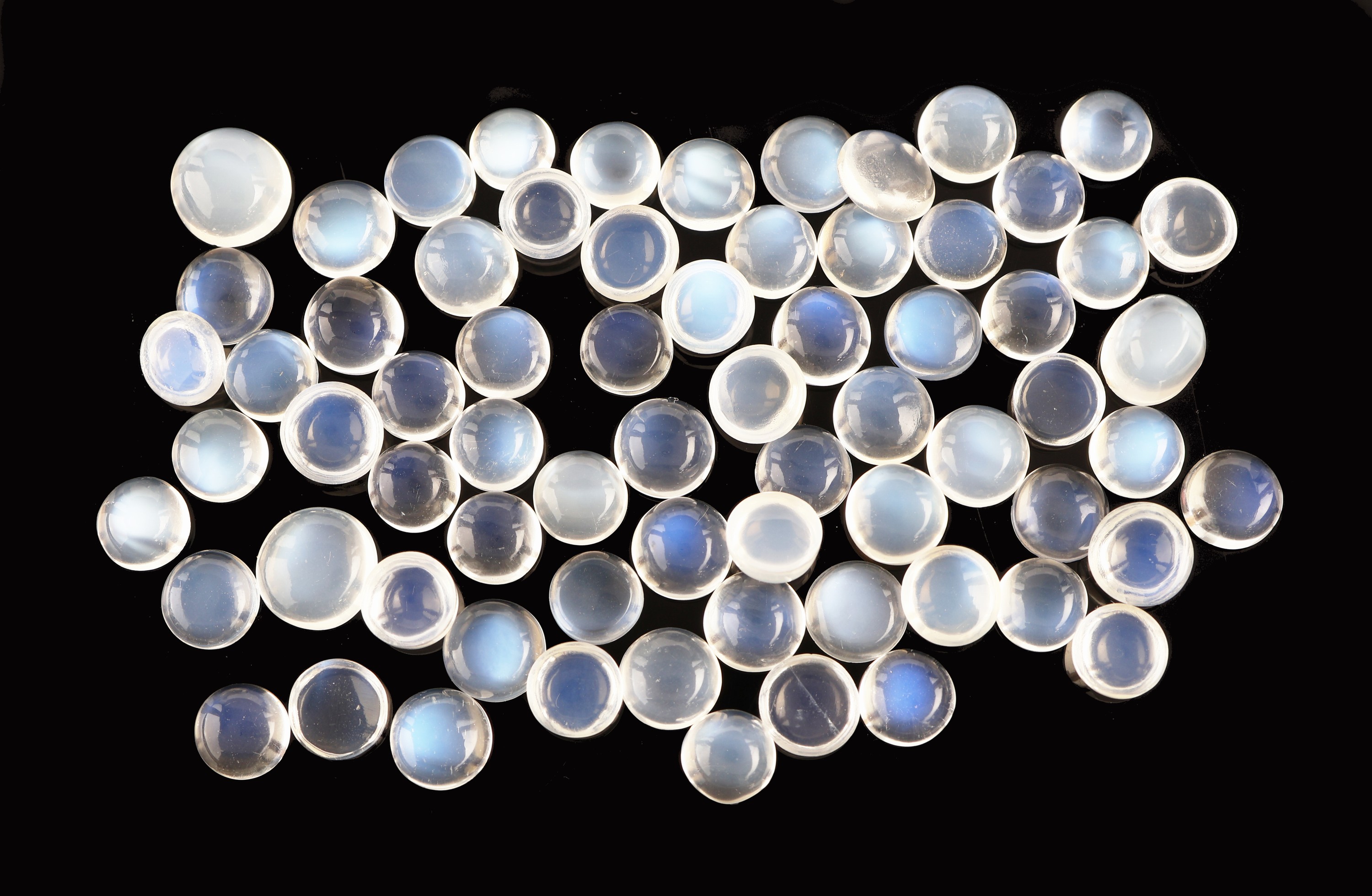 Image 27001926 - Lot lose Mondsteine, ca. 52.35 ct, runde Cabochons in versch. Größen