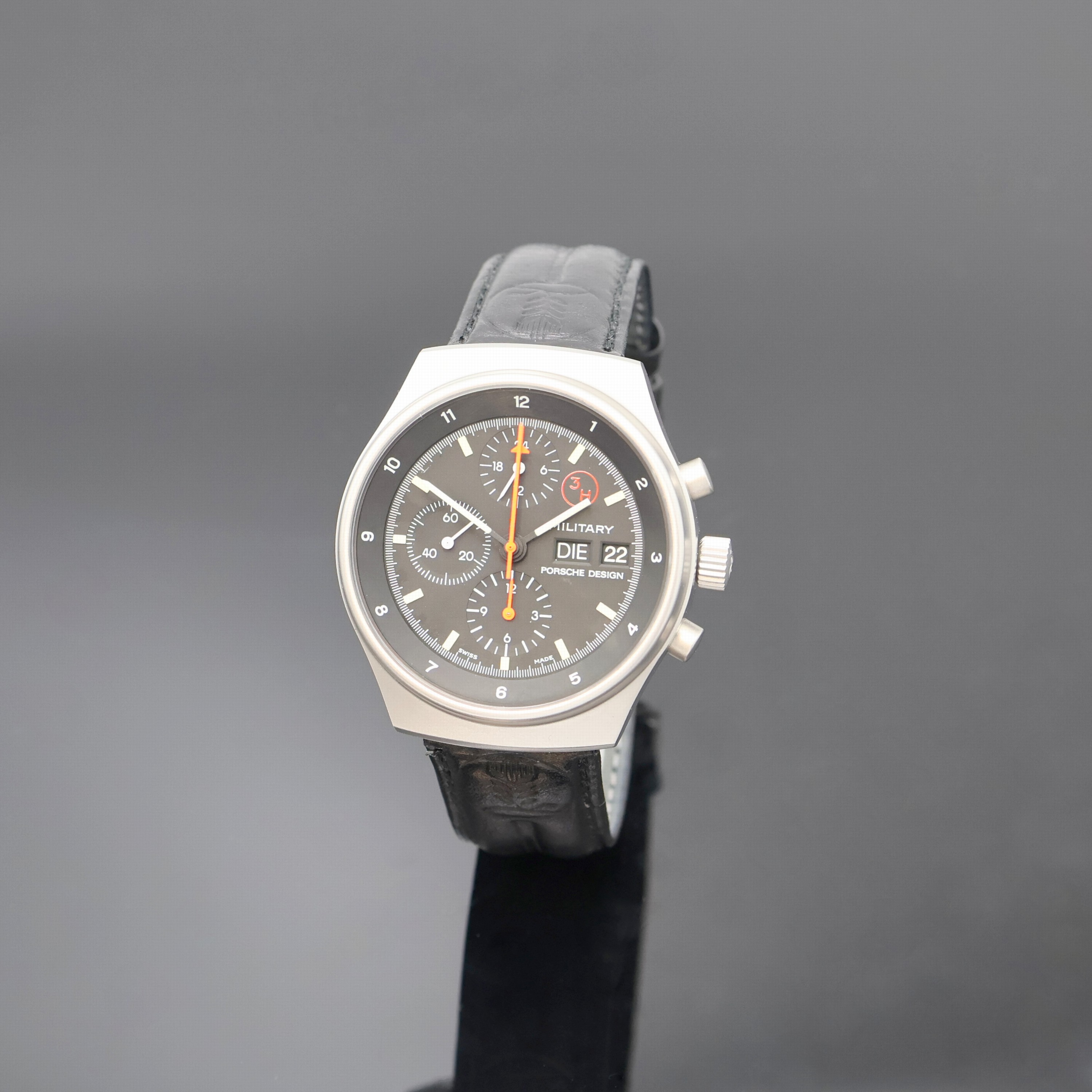 Image 27002195 - PORSCHE DESIGN Military Armbandchronograph Referenz 7177, Schweiz 1980er Jahre, matt. ...