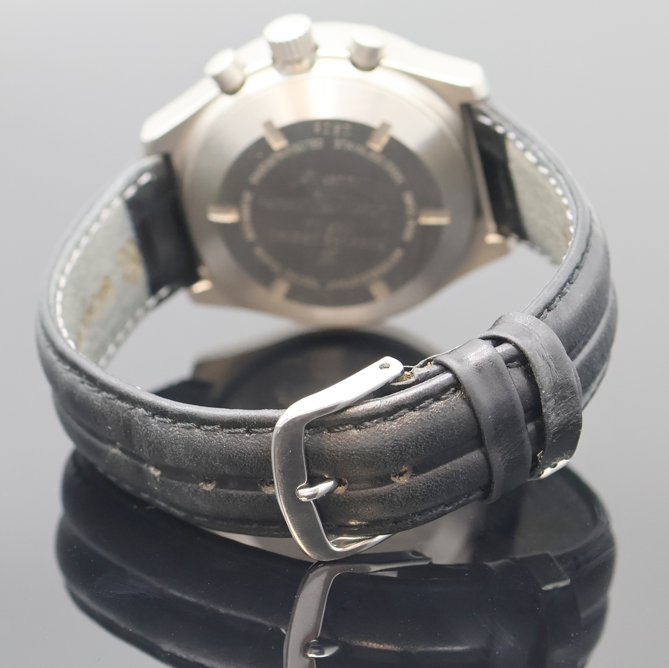 Detail c: PORSCHE DESIGN Military Armbandchronograph Referenz 7177, Schweiz 1980er Jahre, matt. Edelstahlgeh., Boden u. Krone geschr., Saphirflachglas, ...