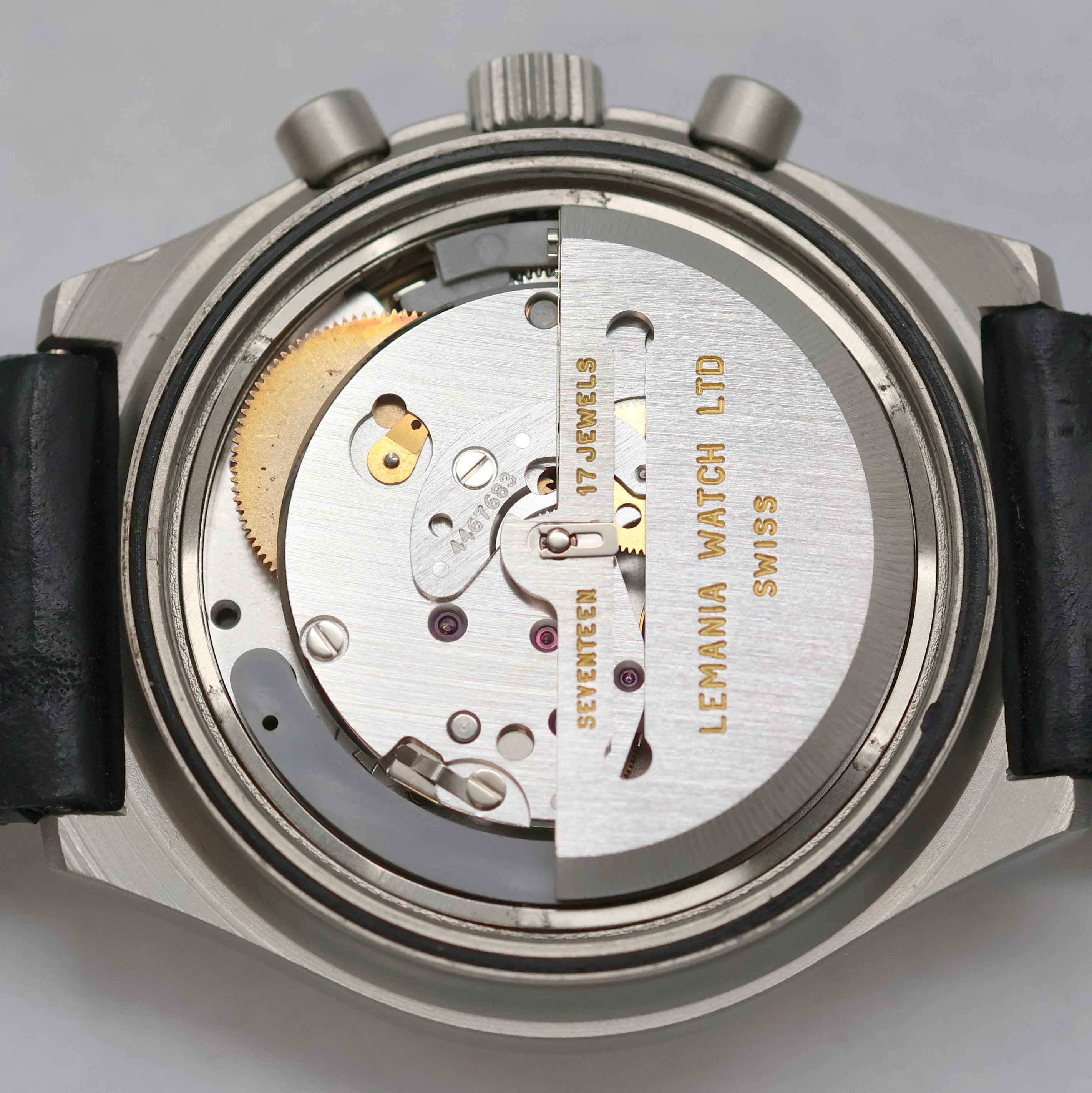 Detail g: PORSCHE DESIGN Military Armbandchronograph Referenz 7177, Schweiz 1980er Jahre, matt. Edelstahlgeh., Boden u. Krone geschr., Saphirflachglas, ...