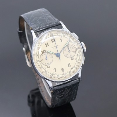 27002194b - JUNGHANS Schaltradchronograph mit Kaliber 88, Deutschland um 1950, Handaufzug, verchr. ...