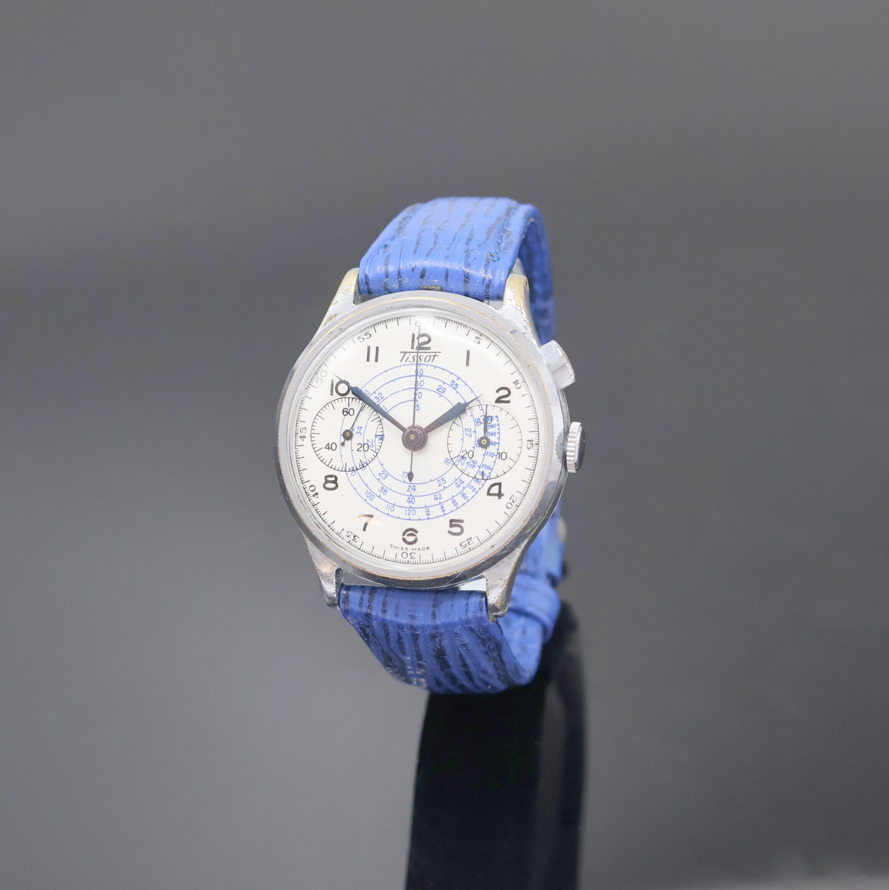 Image 27002206 - TISSOT verchromter Armbandchronograph, Schweiz um 1940, Handaufzug, Stahlboden aufgedr., ...