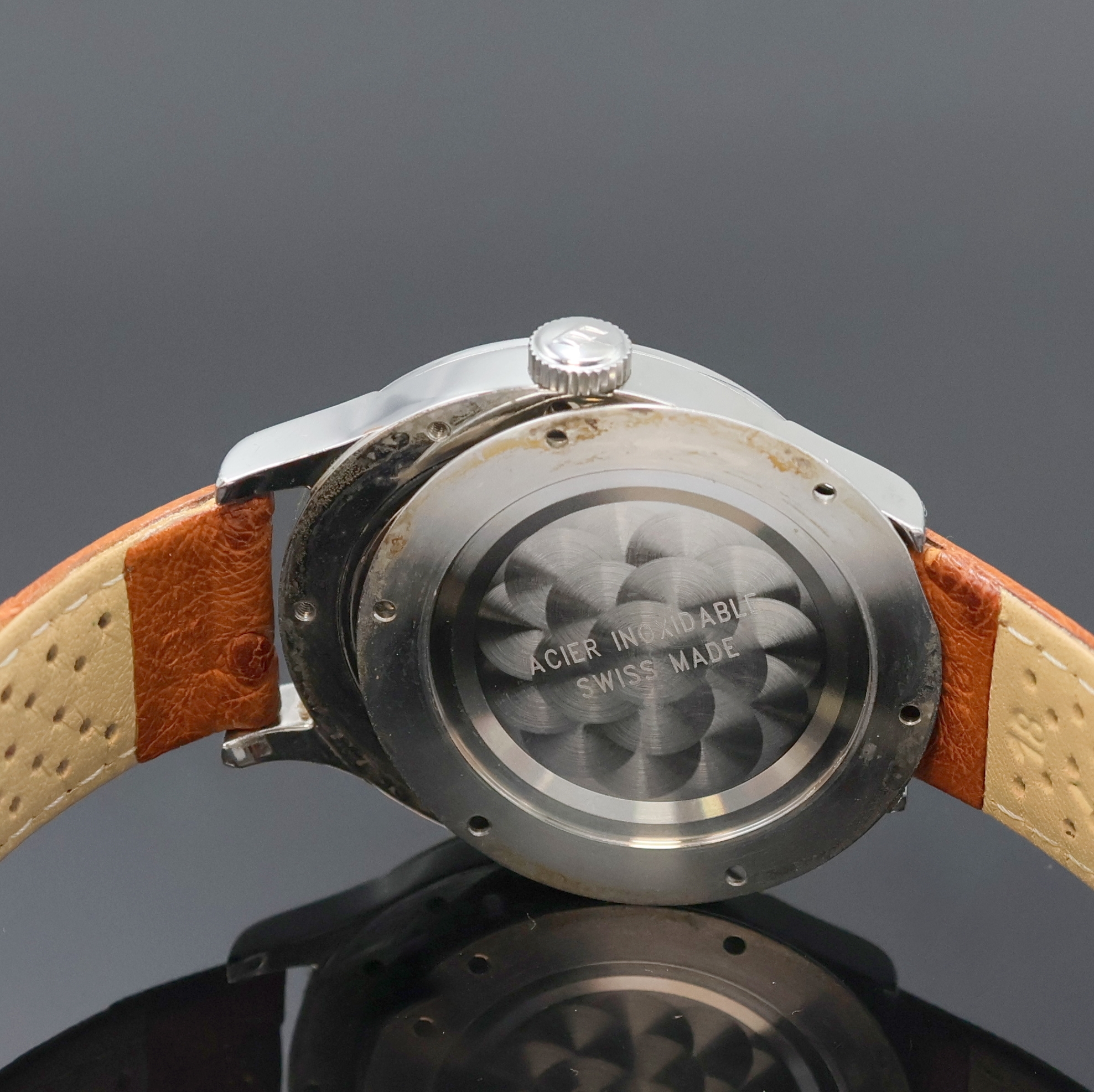 Detail f: EBERHARD & CO Armbanduhr Extra-fort Referenz 41018, Schweiz um 2005, Automatik, Edelstahlgeh., Boden 6-fach verschr., Krone verschr., silb. Zifferbl. ...