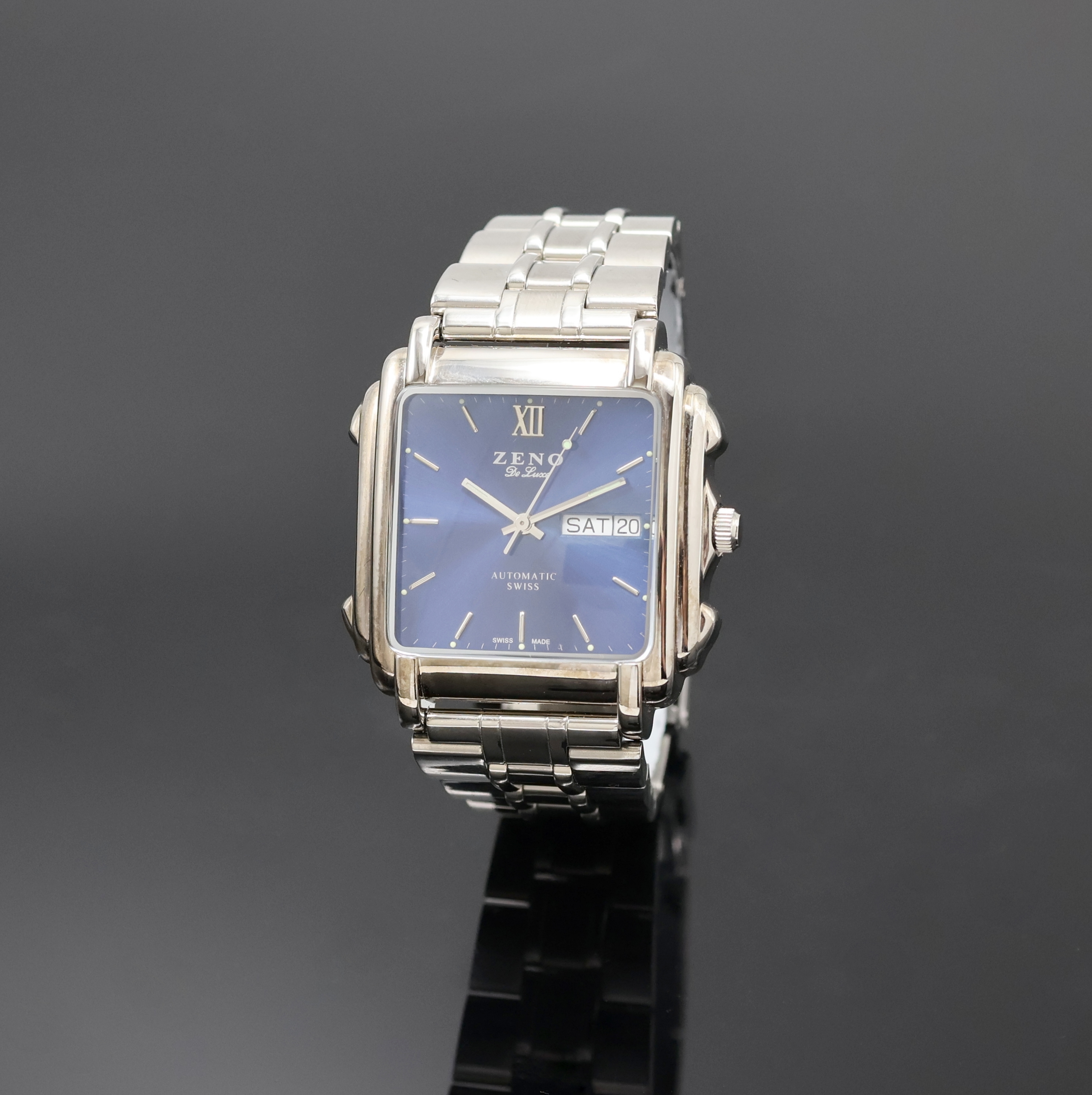 Image 27002271 - ZENO De Luxe Herrenarmbanduhr in Stahl, Schweiz um 1995, Automatik, beids. vergl. Geh., ...