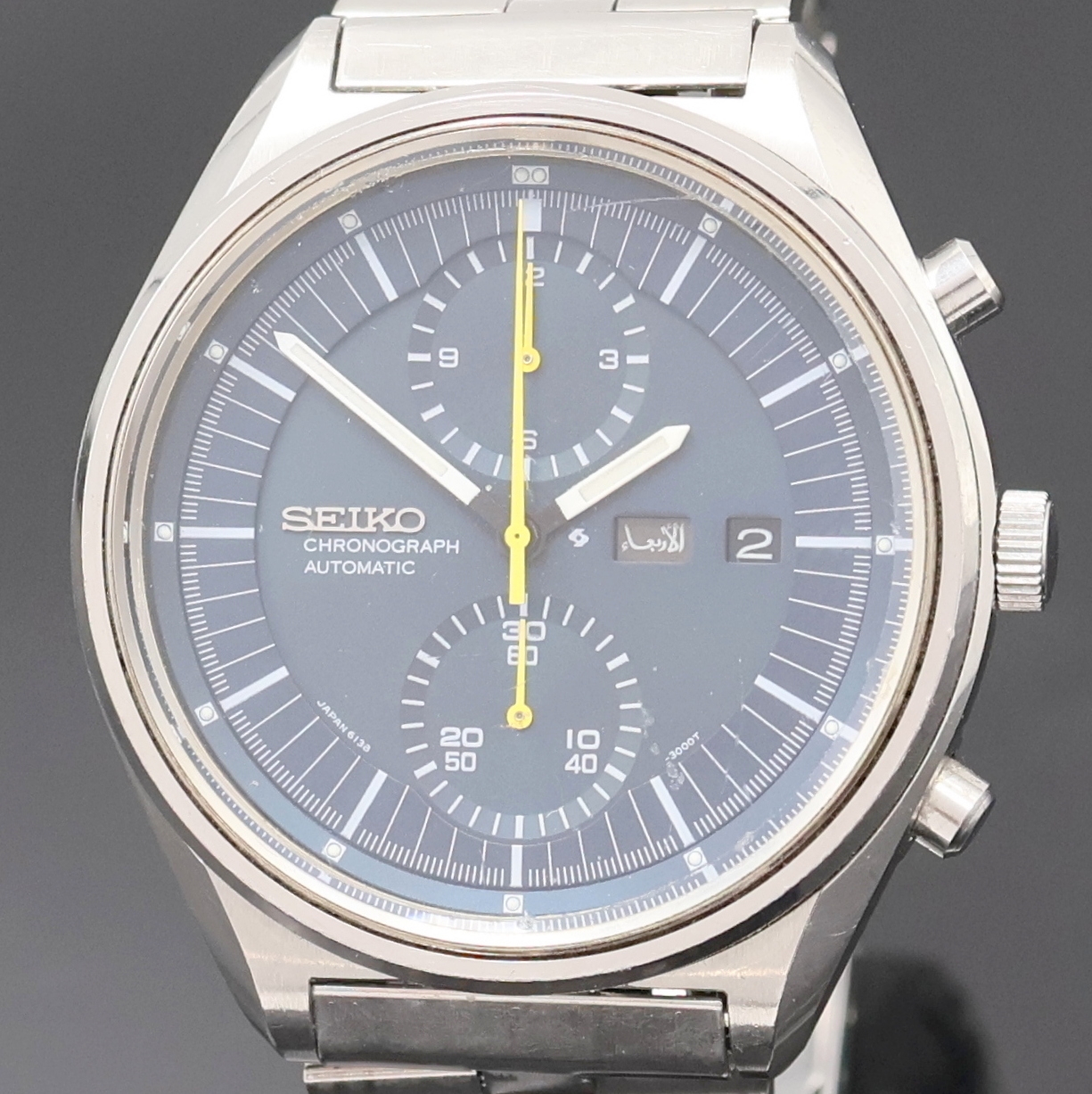 Detail a: SEIKO Jumbo Armbandchronograph Referenz 6138- 3002, Japan um 1975, Automatik, Edelstahlgeh. inkl. orig. Gliederband m. Faltschl., Boden u. Krone ...