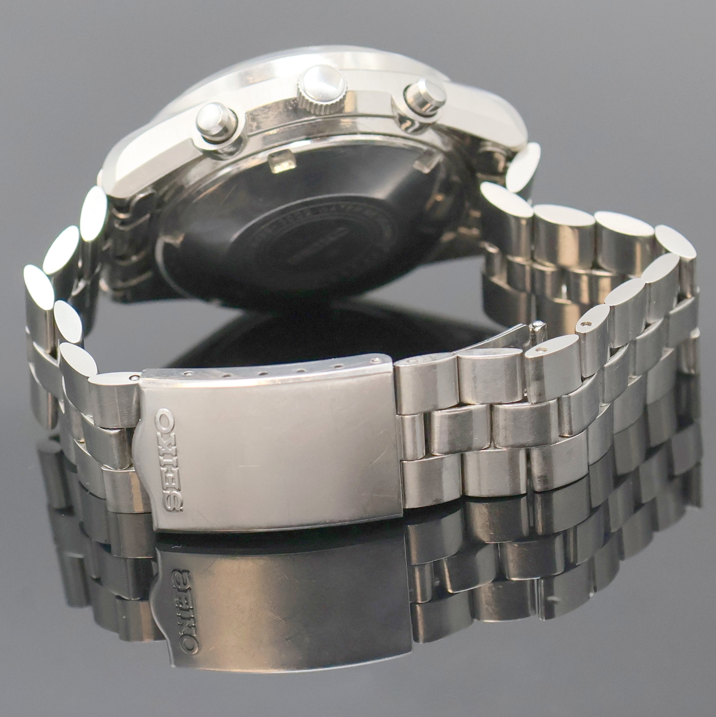 Detail c: SEIKO Jumbo Armbandchronograph Referenz 6138- 3002, Japan um 1975, Automatik, Edelstahlgeh. inkl. orig. Gliederband m. Faltschl., Boden u. Krone ...