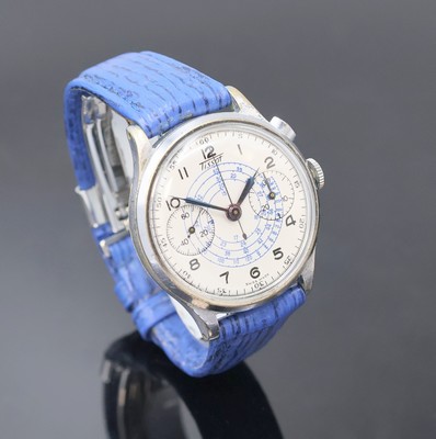 27002206b - TISSOT verchromter Armbandchronograph, Schweiz um 1940, Handaufzug, Stahlboden aufgedr., ...