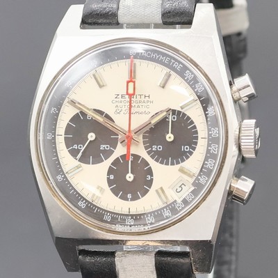 27002218a - ZENITH El Primero Armbandchronograph in Stahl, Schweiz um 1970, Automatik, Boden ...