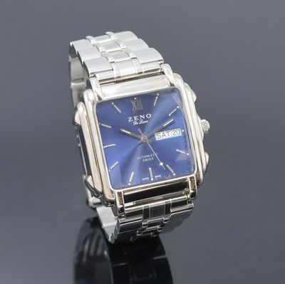 27002271b - ZENO De Luxe Herrenarmbanduhr in Stahl, Schweiz um 1995, Automatik, beids. vergl. Geh., ...