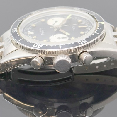 27002293d - YEMA Armbandchronograph in Stahl, Schweiz um 1970, Handaufzug, Boden verschr., neutr. ...