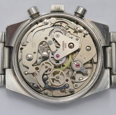 27002296f - DUGENA Armbandchronograph Referenz 157, Schweiz um 1970, Handaufzug, Edelstahlgeh. inkl. ...