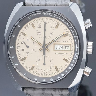 27002325a - Armbandchronograph bezeichnet Kentucky, Schweiz um 1975, Automatik, Edelstahlgeh. teils ...