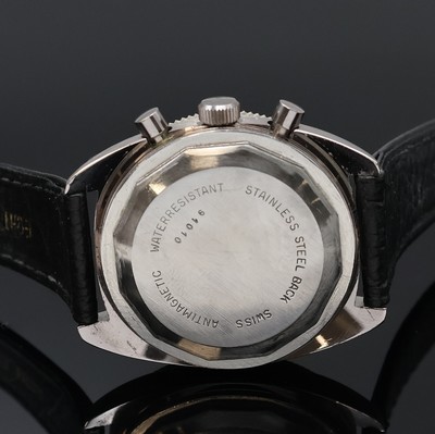 27002388c - LANCO verchromter Armbandchronograph, Schweiz um 1970, Handaufzug, Stahlboden verschr., ...