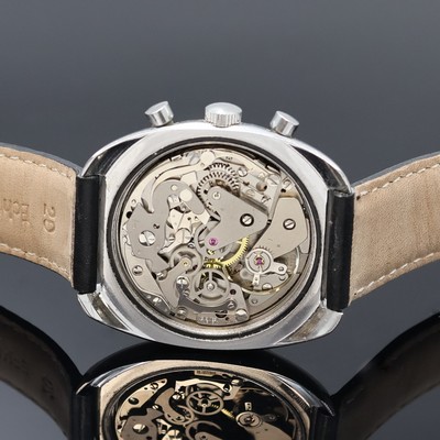 27002392d - AERO Neuchatel Armbandchronograph in Stahl, Schweiz um 1975, Handaufzug, Boden verschr., ...