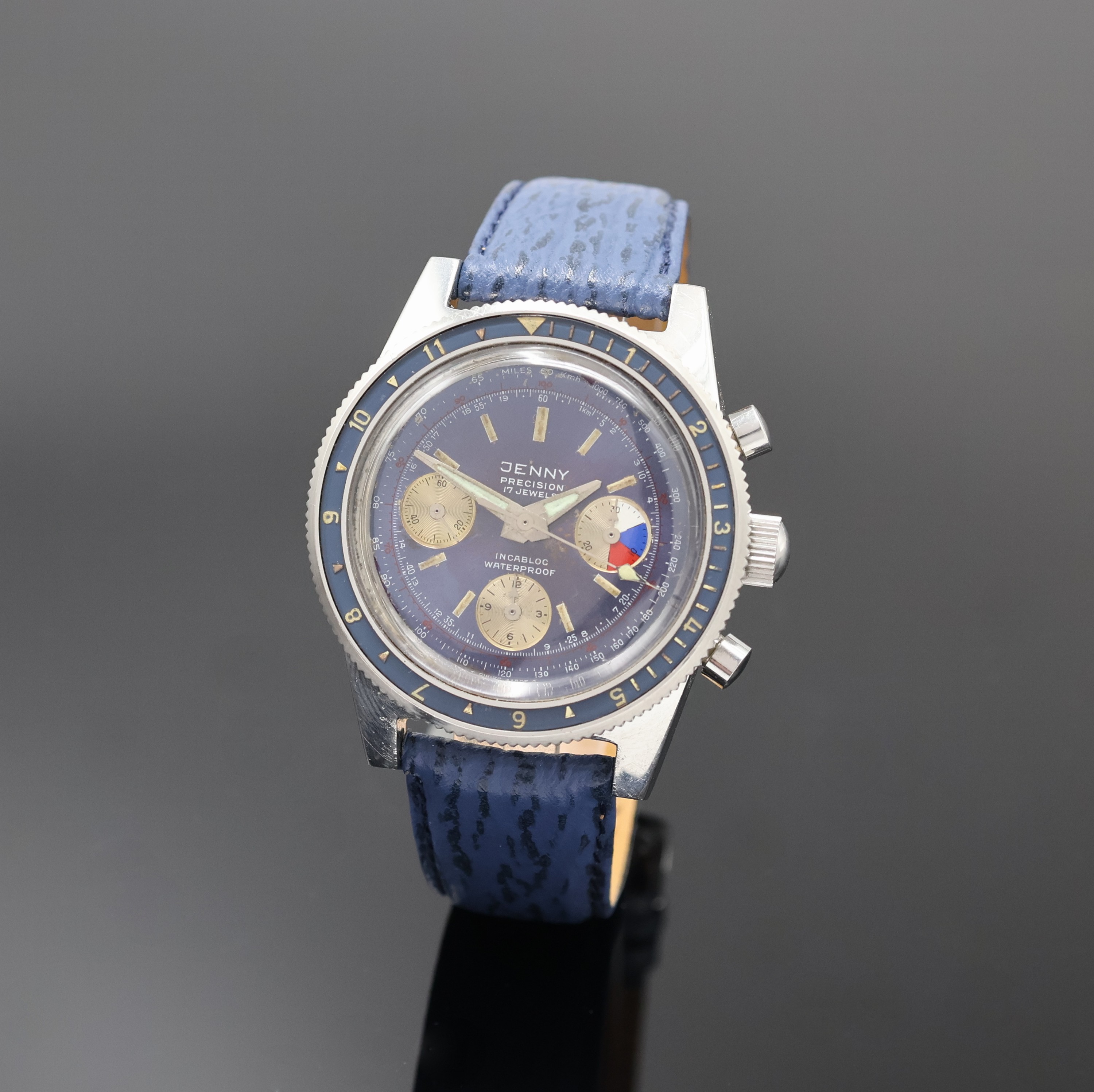 Image 27002405 - JENNY/OLLECH & WAJS Precision Armbandchronograph, Schweiz um 1970, Handaufzug, ...