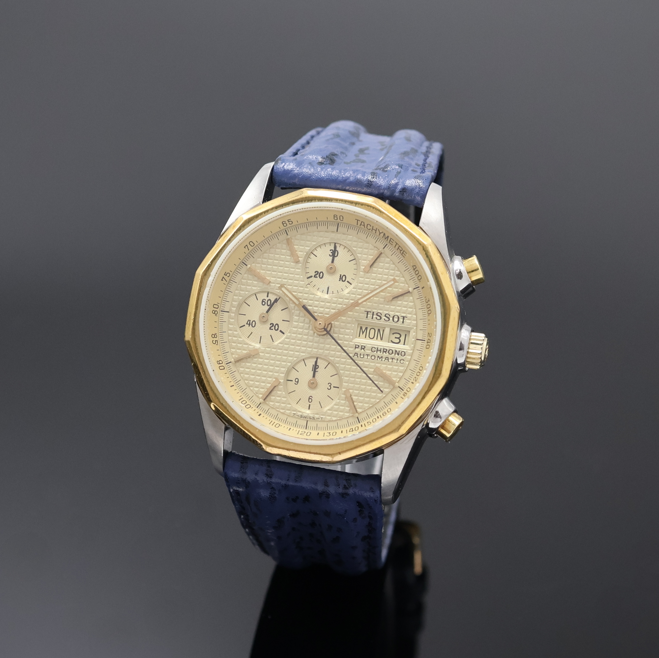 Image 27002408 - TISSOT PR 100 Armbandchronograph in Stahl, Schweiz 1980er Jahre, Automatik, Boden u. ...