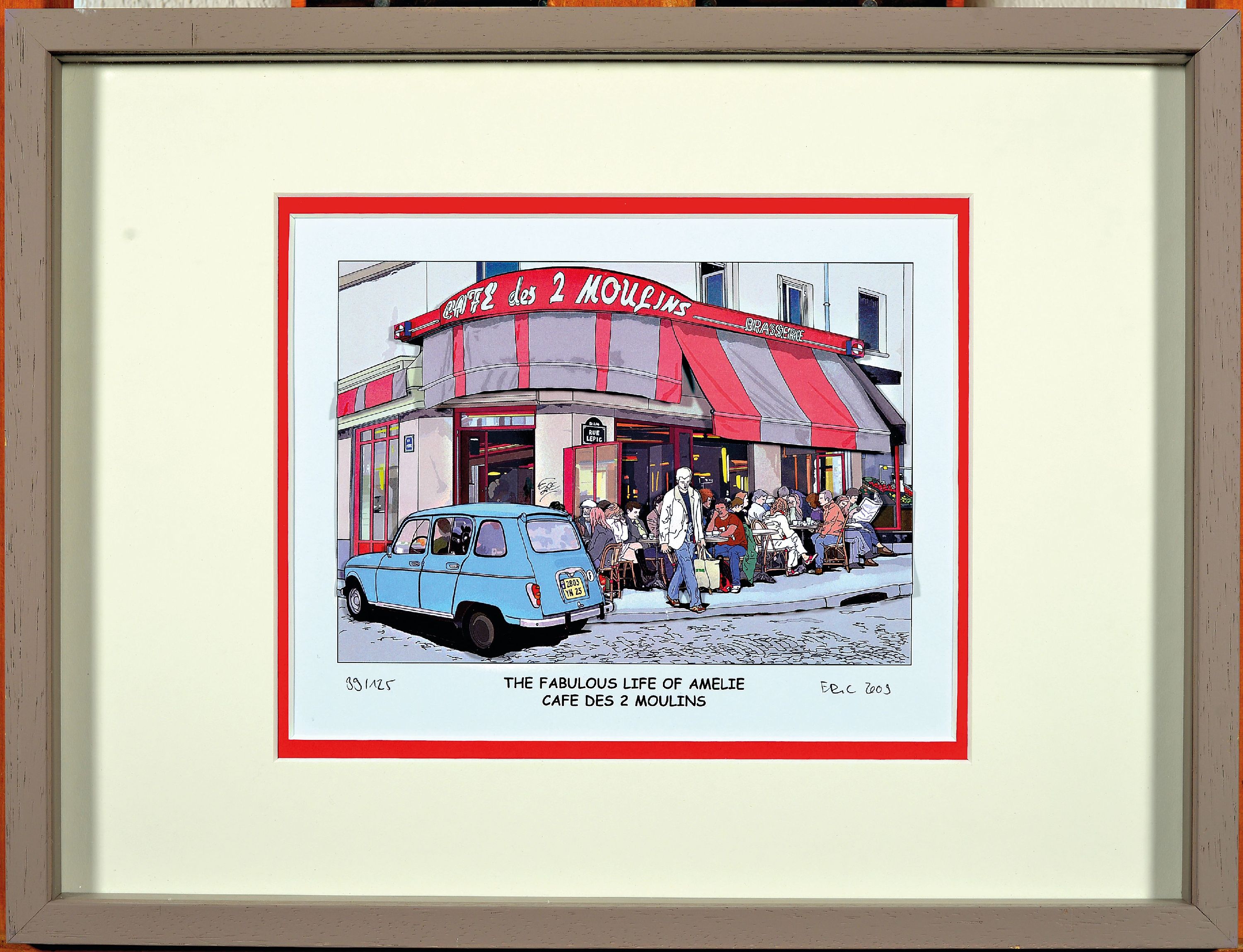 Detail k: Rob Eric, 1954-2013, The fabulous life of Amelie, Café des 2 Moulins, 3D-Grafik, sign. und dat. 2009, num. 99/125, ca. 14x20cm, PP, u.Gl., R. ca. ...