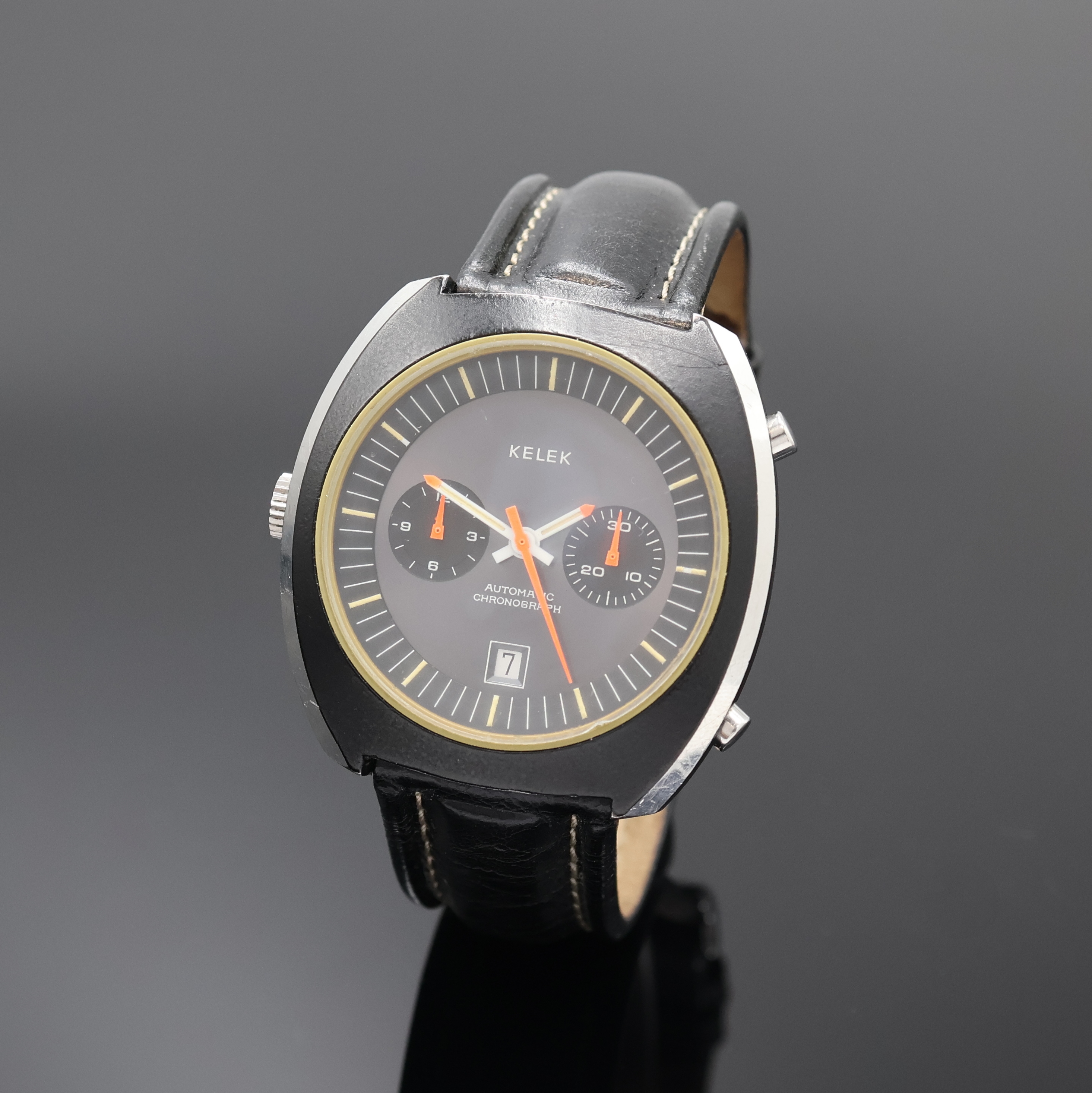 Image 27002424 - KELEK Armbandchronograph in Stahl, Schweiz um 1970, Handaufzug, Geh. teils geschw., ...