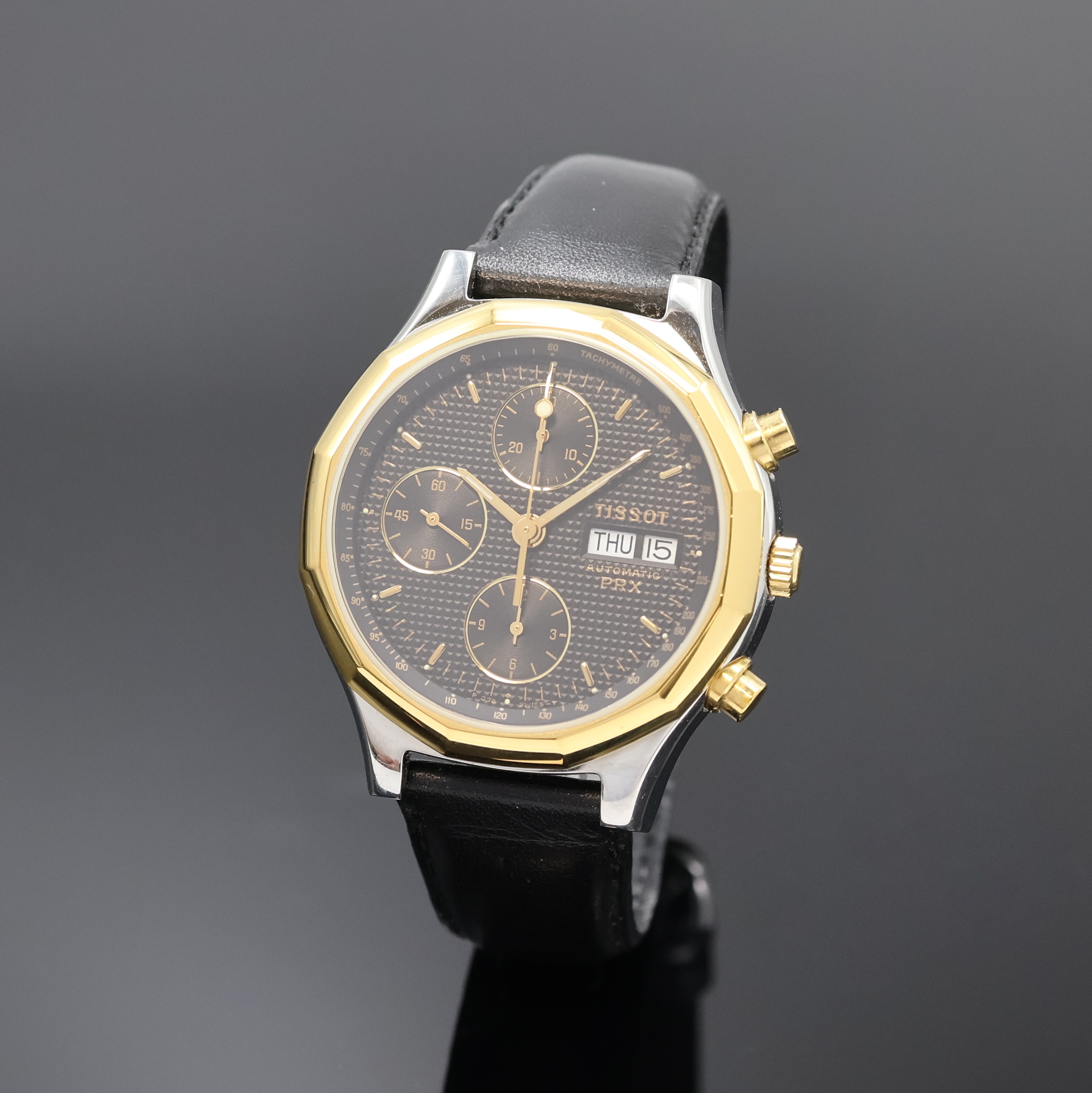 Image 27002439 - TISSOT PRX Armbandchronograph, Schweiz um 1990, Automatik, Stahlgeh. m. verg. 12-eckiger ...