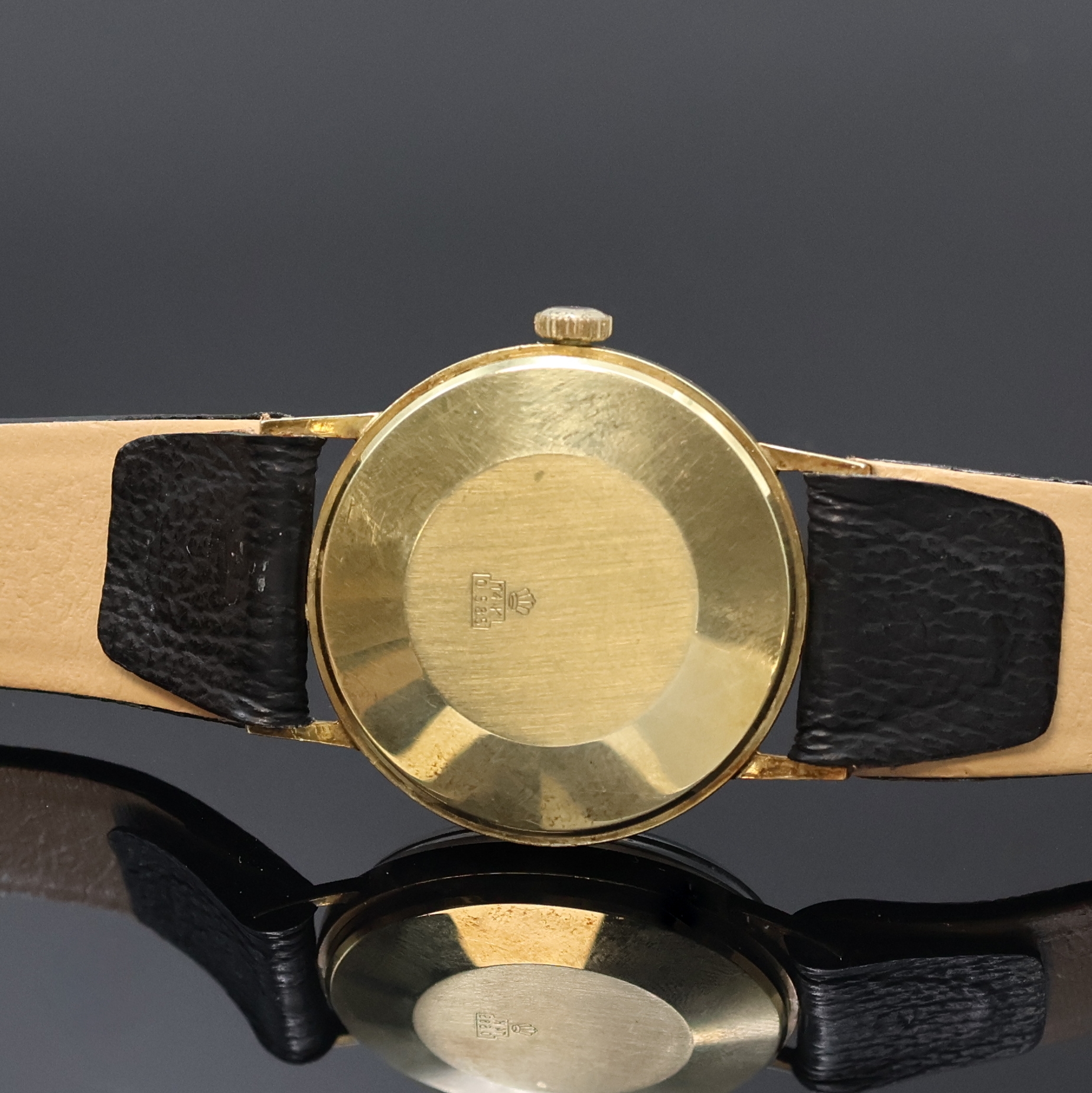 Detail c: ZEWI Armbanduhr in GG 585/000, Schweiz um 1965, Automatik, Boden aufgedr., silb. Zifferbl. m. gold. Std.-Ind., gold. Zeiger, Datum b. 3, Kal. ...