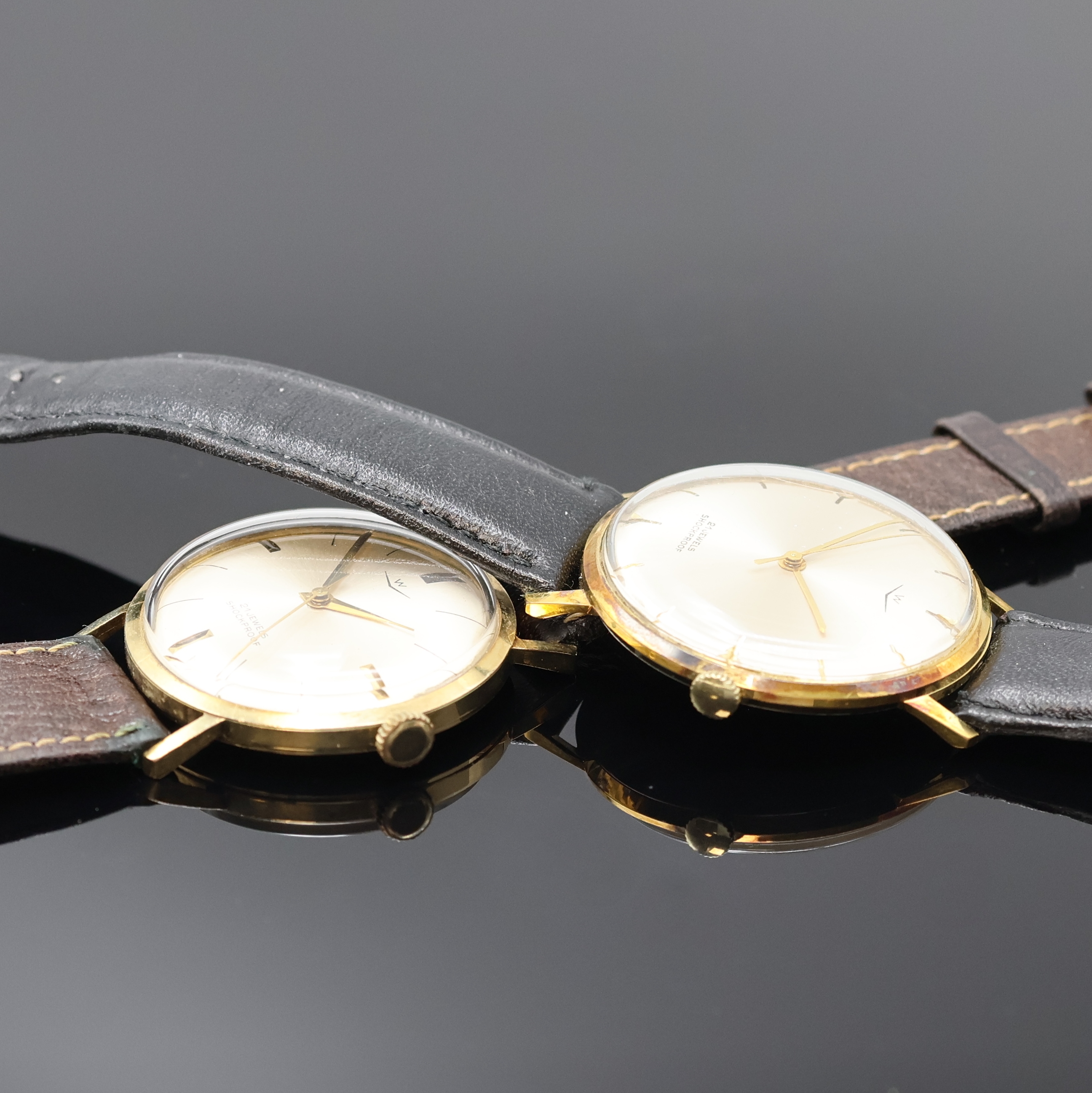 Detail c: JUNGHANS, CAUNY Chronograph sowie 2 weitere Armbanduhren bezeichnet W, Schweiz 1950er/60er Jahre, Handaufzug, 3x verg. Gehäuse, 1x GG 585/000, ...