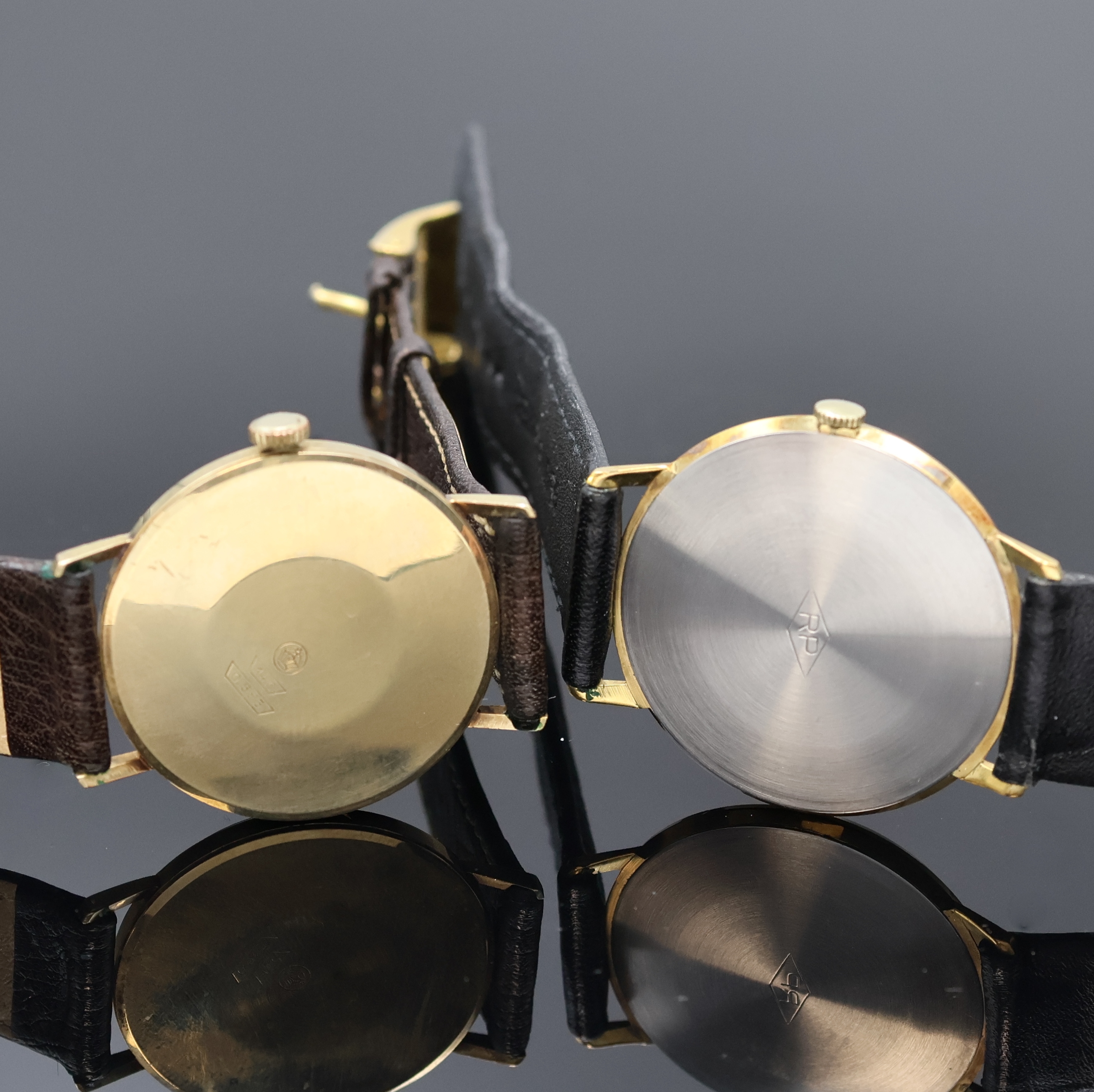 Detail d: JUNGHANS, CAUNY Chronograph sowie 2 weitere Armbanduhren bezeichnet W, Schweiz 1950er/60er Jahre, Handaufzug, 3x verg. Gehäuse, 1x GG 585/000, ...