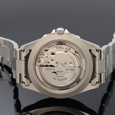 27002407e - DUGENA Poseidon Armbanduhr in Stahl, Schweiz 1980er Jahre, Automatik, Boden u. Krone ...