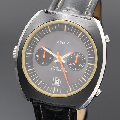 27002424a - KELEK Armbandchronograph in Stahl, Schweiz um 1970, Handaufzug, Geh. teils geschw., ...