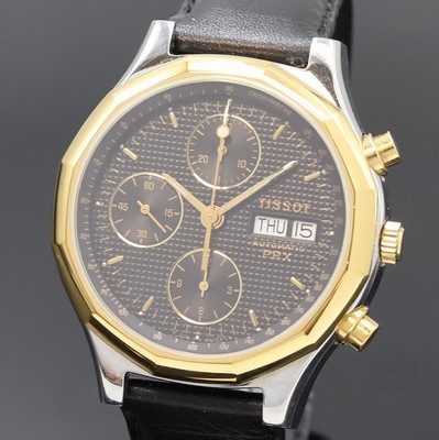 27002439a - TISSOT PRX Armbandchronograph, Schweiz um 1990, Automatik, Stahlgeh. m. verg. 12-eckiger ...