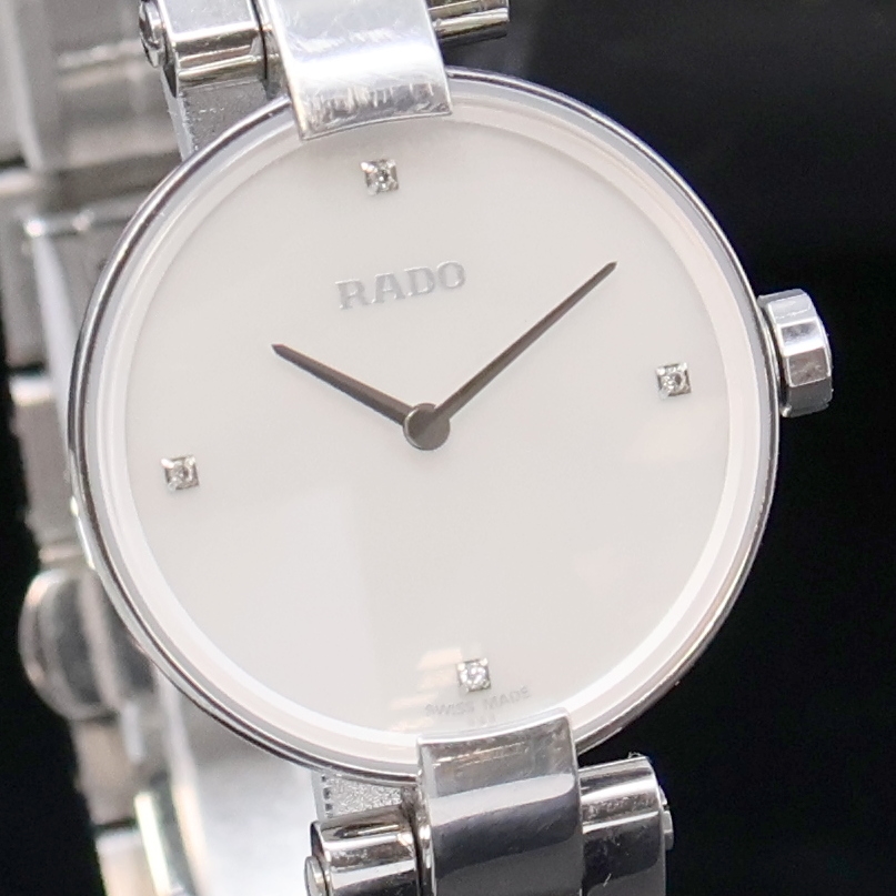 Detail a: RADO Damenarmbanduhr Coupole Classic Diamonds Referenz 01.963.3854.4.093, Schweiz um 2018, quarz, Edelstahlgeh. inkl. orig. Gliederband m. dopp. ...